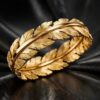Leaf Design Diamond Bangle CAD Model – Nature Inspired Gold Bracelet 3D Jewelry CAD File