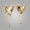 Dripping Heart Stud Earrings