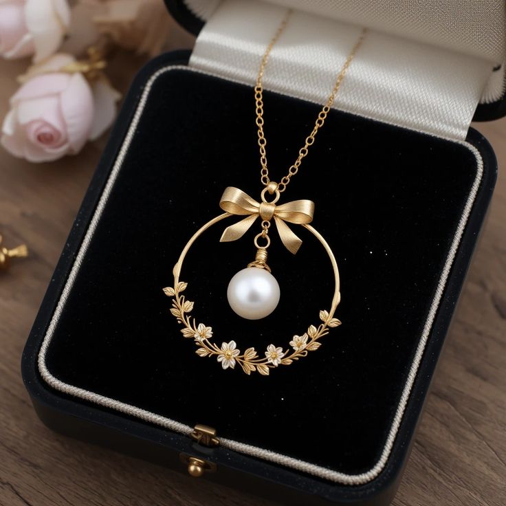 Pearl Tassel Bow & Flower Jewelry Set