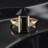 Black Baguette Diamond Ring CAD File