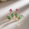 Diamond Flower Stud Earrings – Jewelry CAD Design